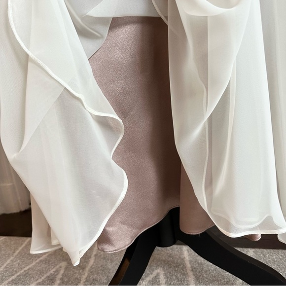 George F. Couture Champagne Hand-beaded and Silk Formal Evening Gown - Picture 5 of 10